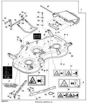 john deere x500 54 mower deck parts diagram