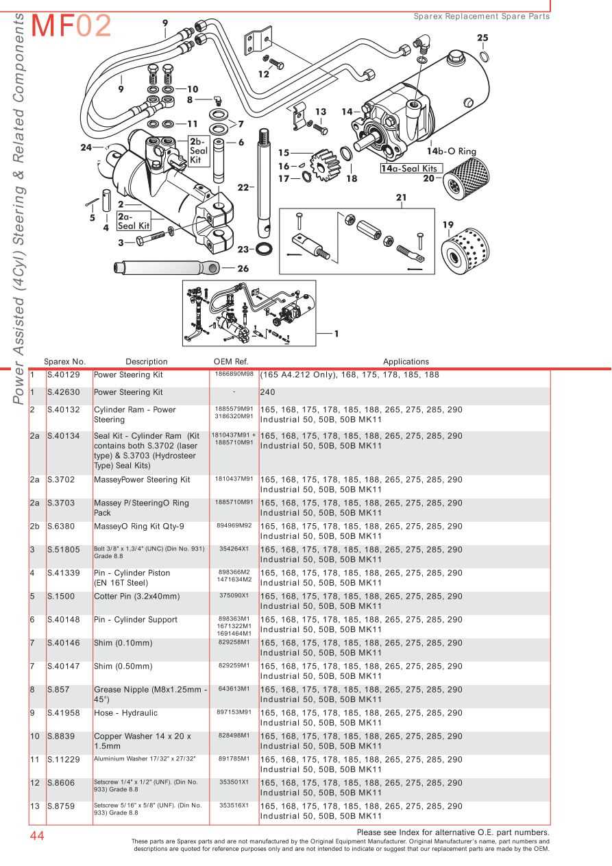 massey ferguson steering parts diagram