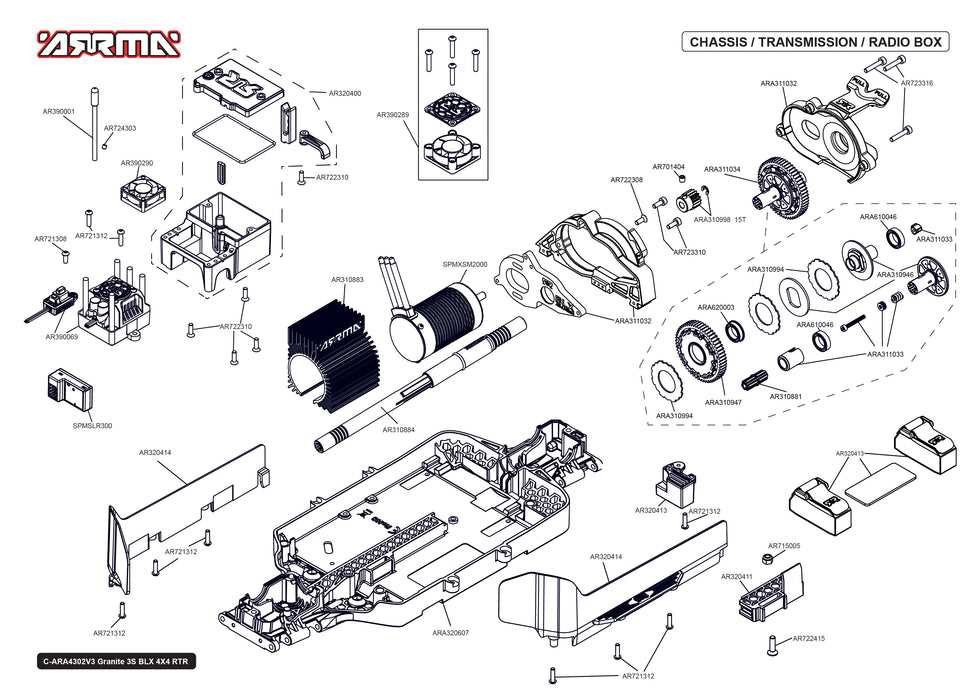 arrma granite parts diagram