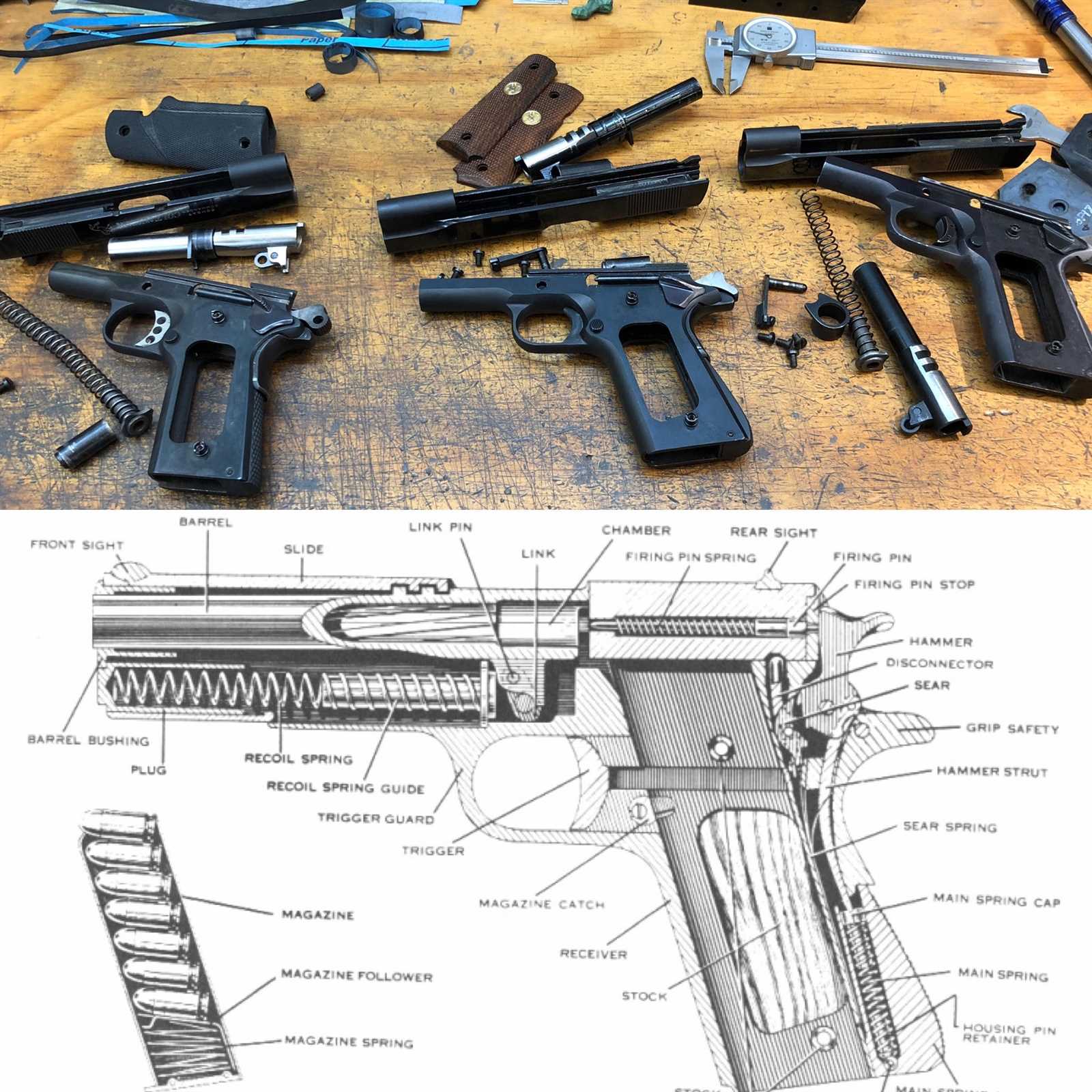 1911 pistol parts diagram