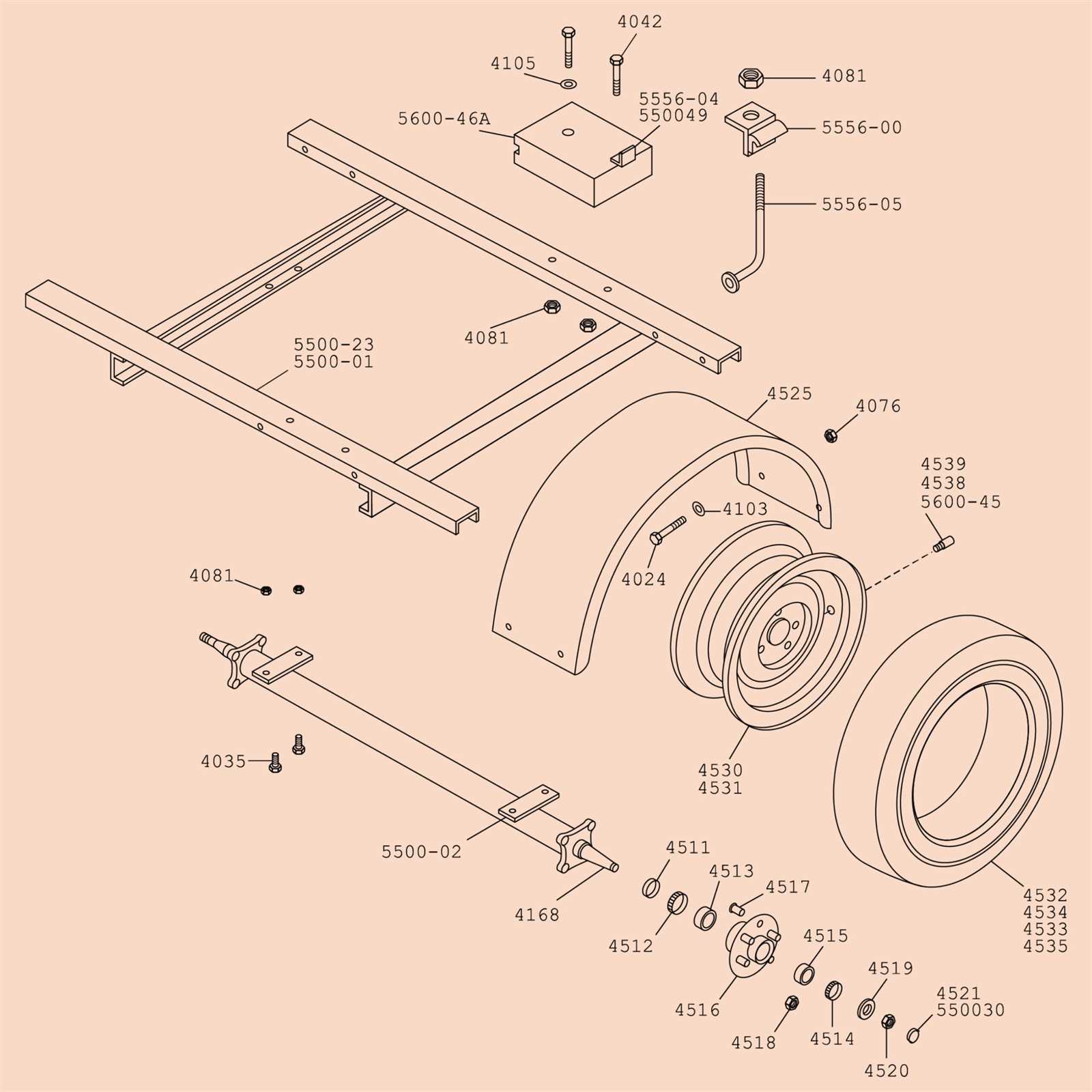 tow dolly parts diagram