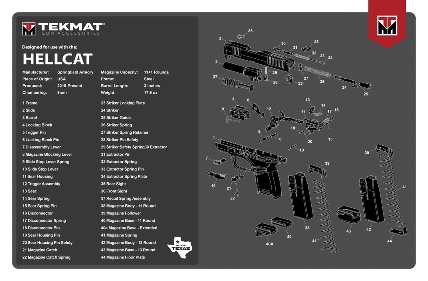 springfield hellcat parts diagram