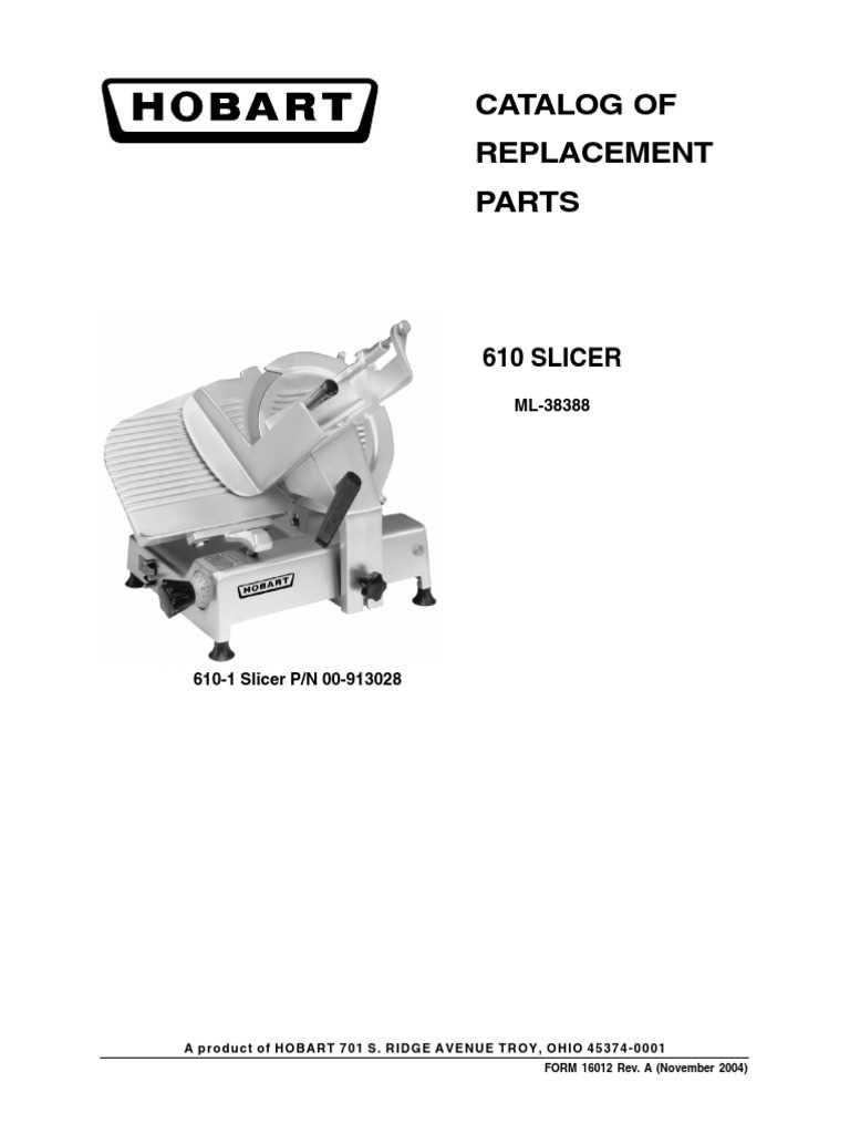 hobart meat slicer parts diagram