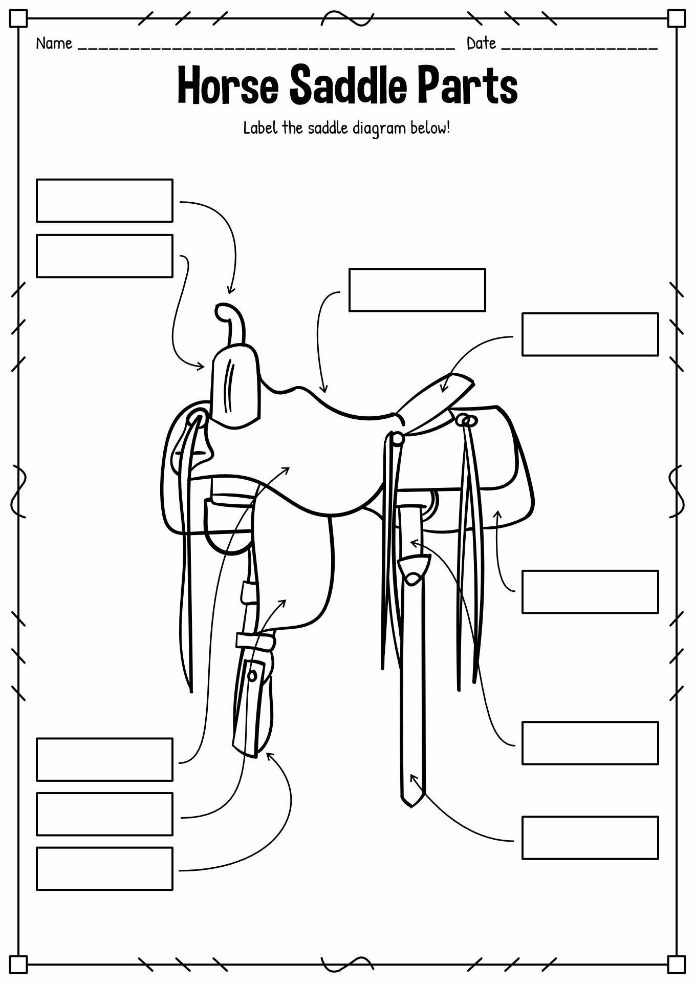 western saddle diagram parts