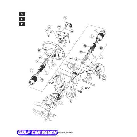 club car steering parts diagram