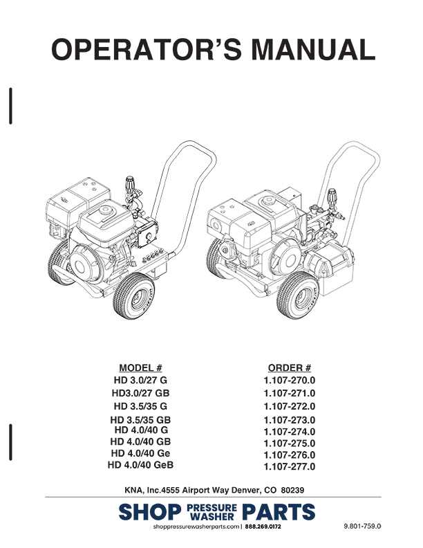 power washer parts diagram