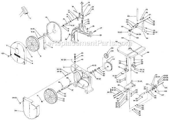 delta band saw parts diagram