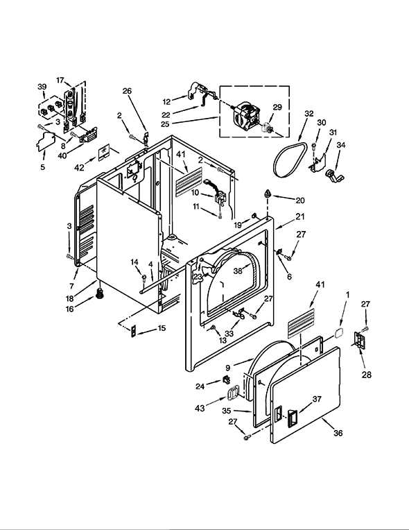 whirlpool electric dryer parts diagram