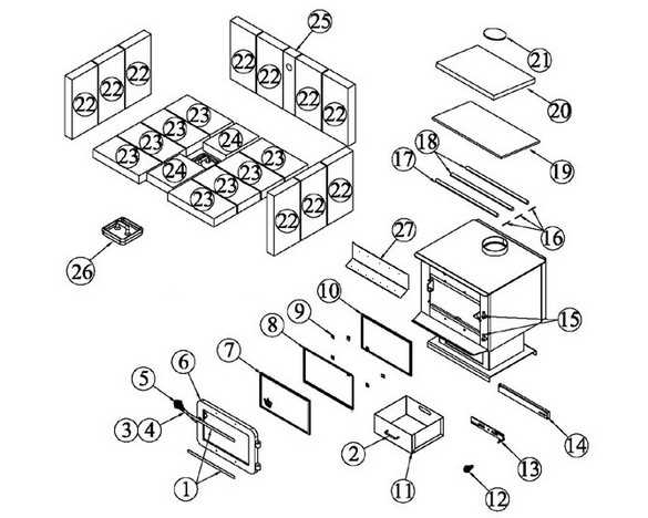 wood stove parts diagram