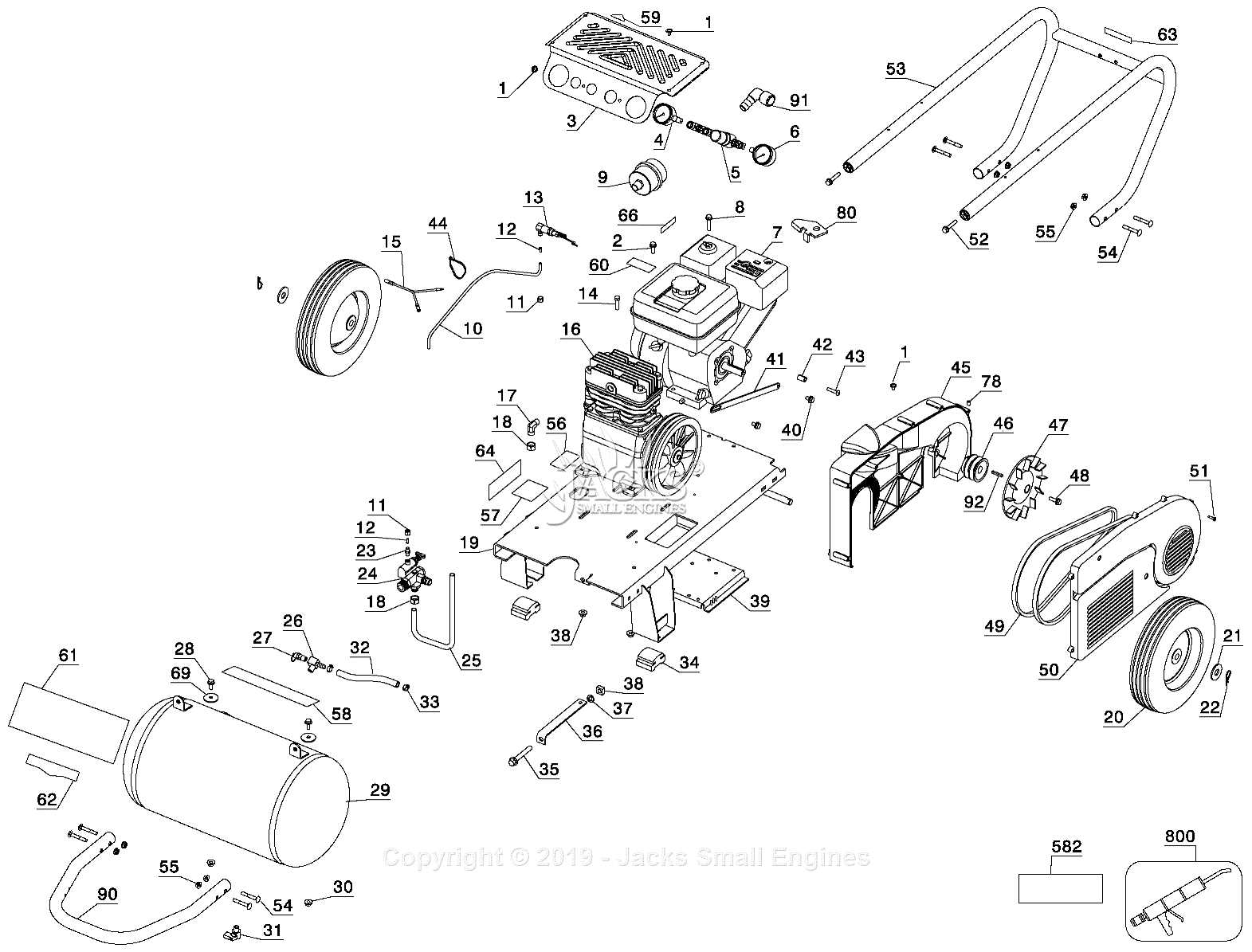 dewalt air compressor parts diagram