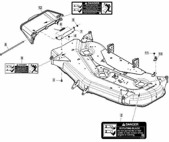 john deere x360 mower deck parts diagram