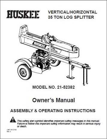 huskee 22 ton log splitter parts diagram