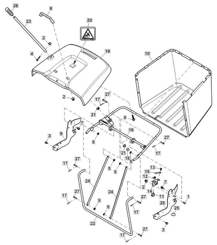 john deere bagger parts diagram