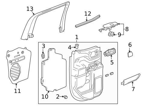 chevy silverado door parts diagram