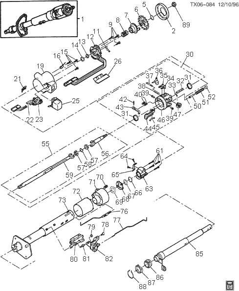 gm steering column parts diagram