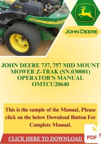 john deere ztrak 737 parts diagram