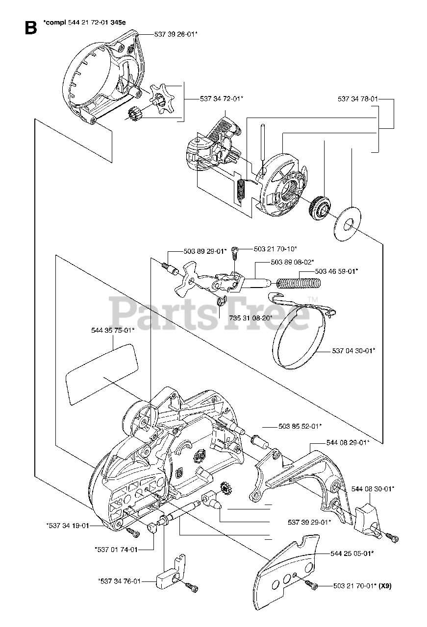 husqvarna 350 parts diagram