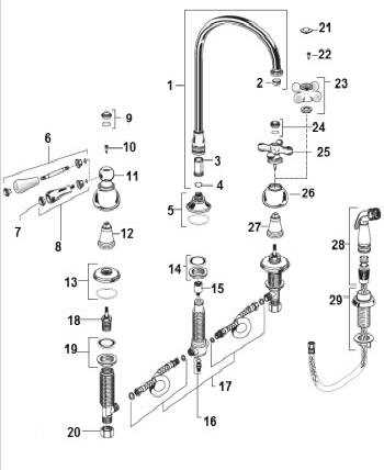 moen single handle kitchen faucet parts diagram