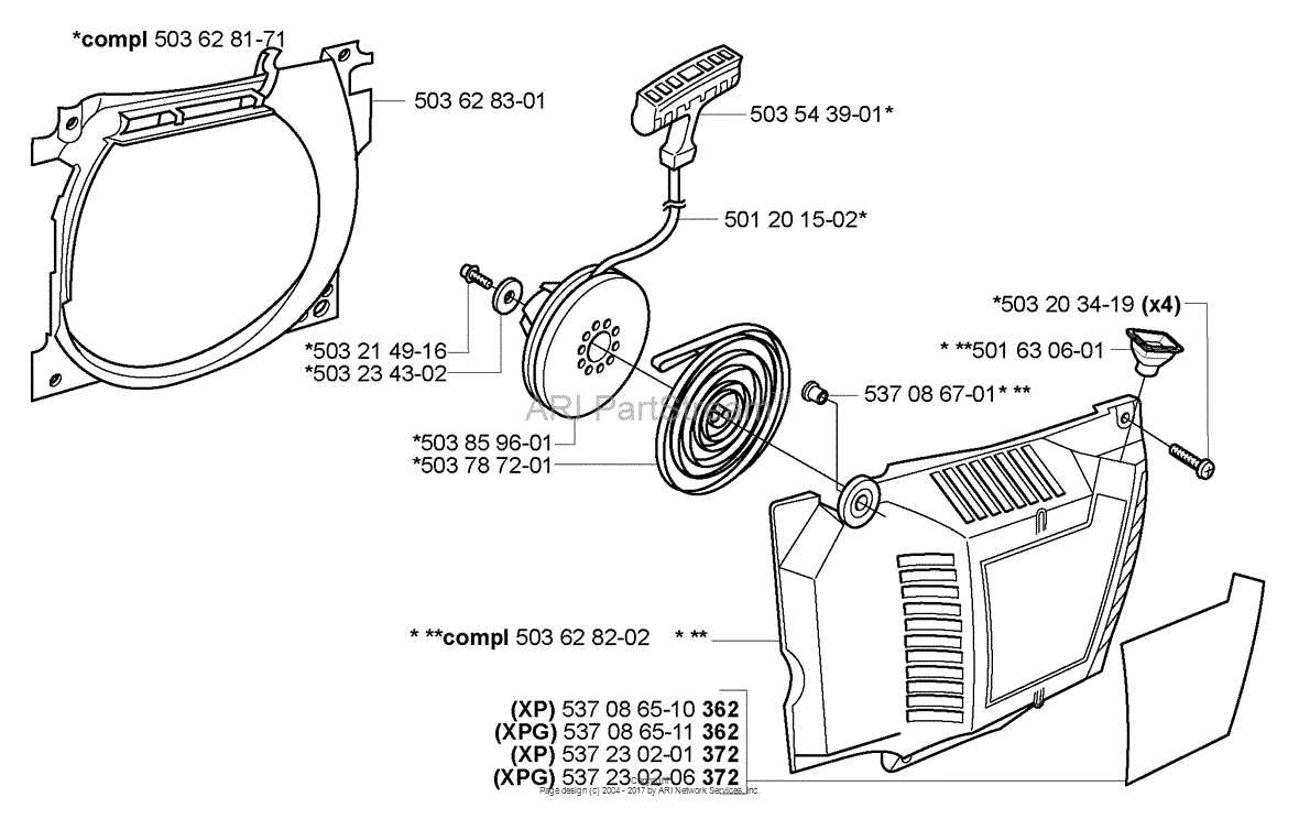 husqvarna 372xp parts diagram