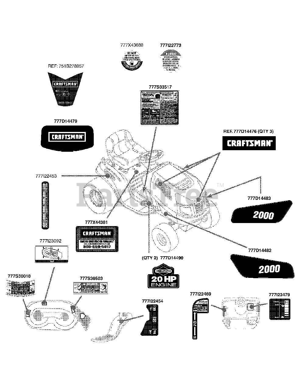 lt2000 craftsman parts diagram