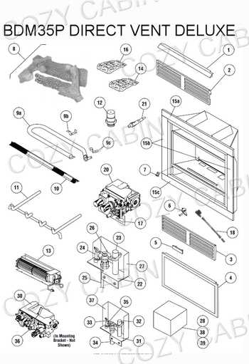 parts of a fireplace diagram