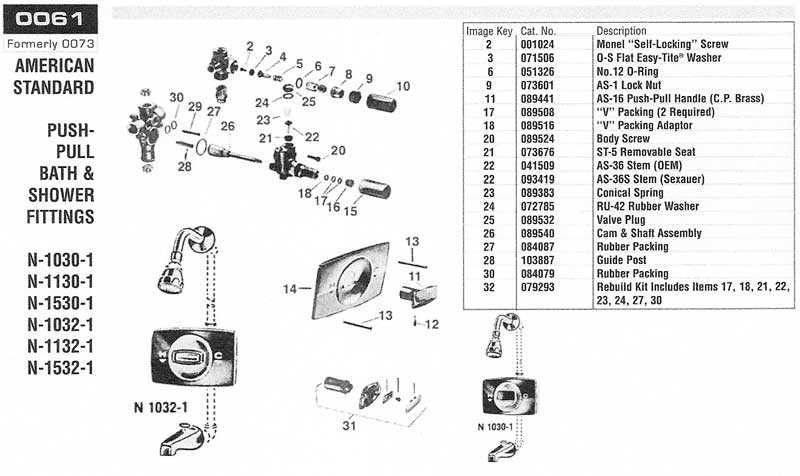 parts of a shower faucet diagram