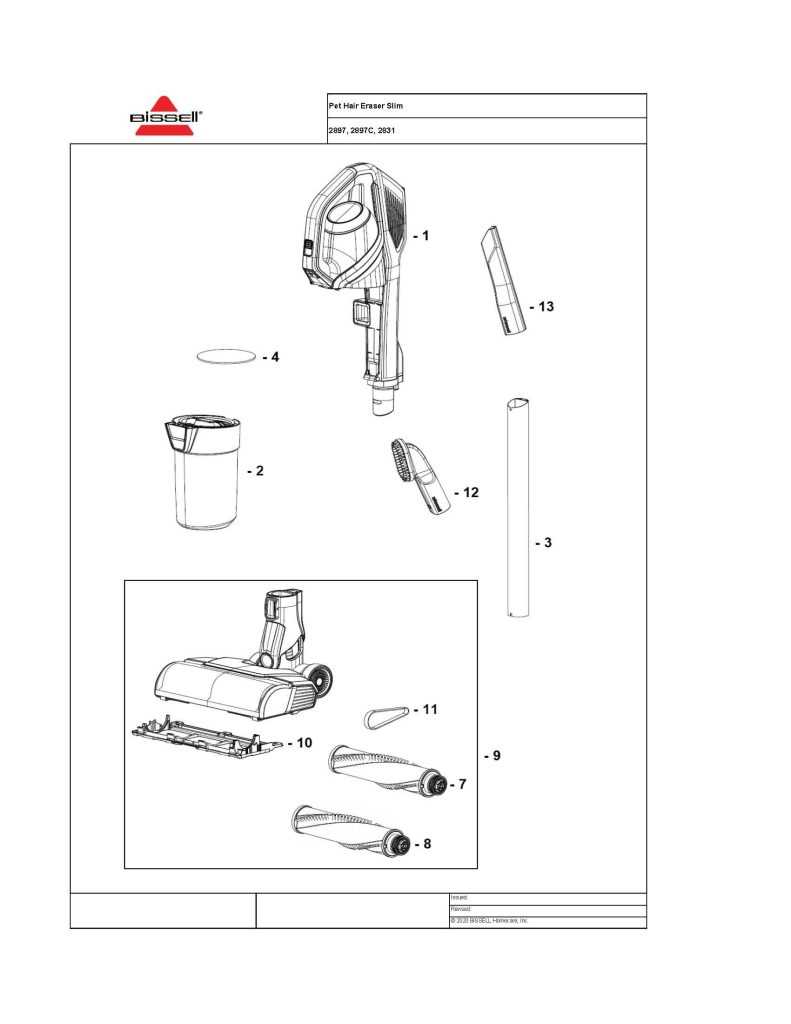 bissell pet hair eraser parts diagram