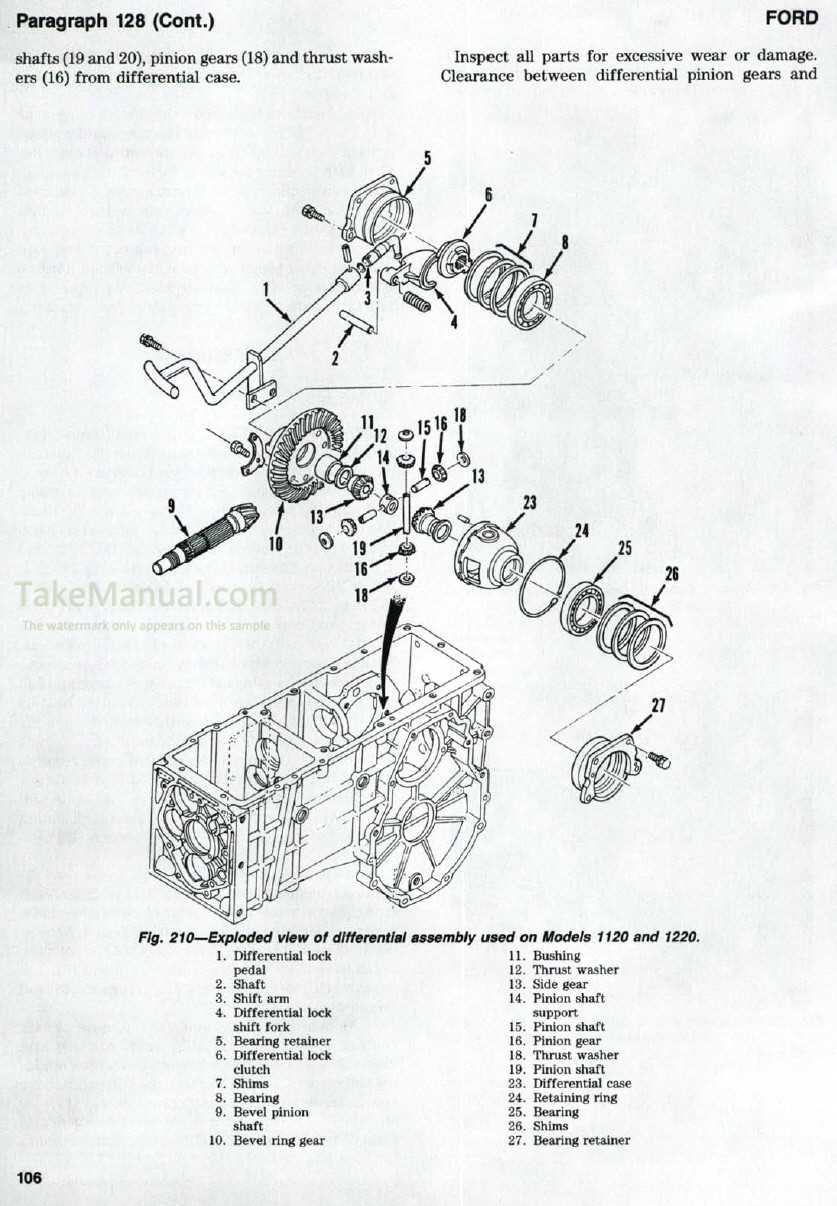 ford 1910 tractor parts diagram