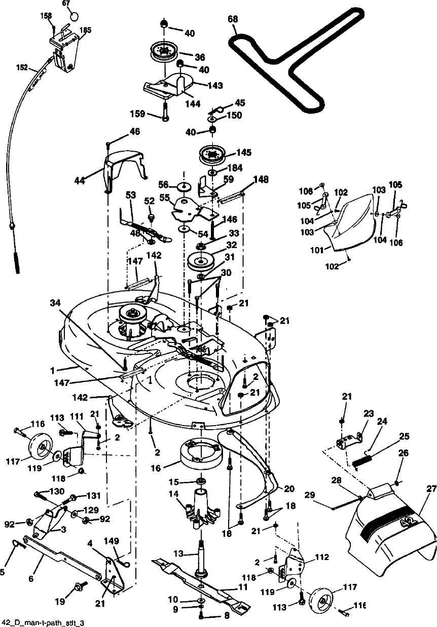 craftsman 54 mower deck parts diagram