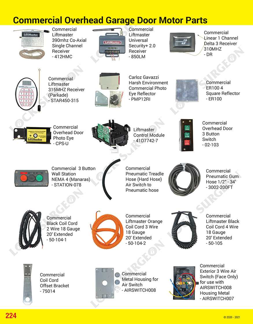 overhead door garage door parts diagram