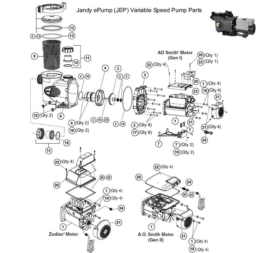 pool pump motor parts diagram