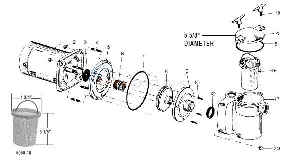 pool pump motor parts diagram