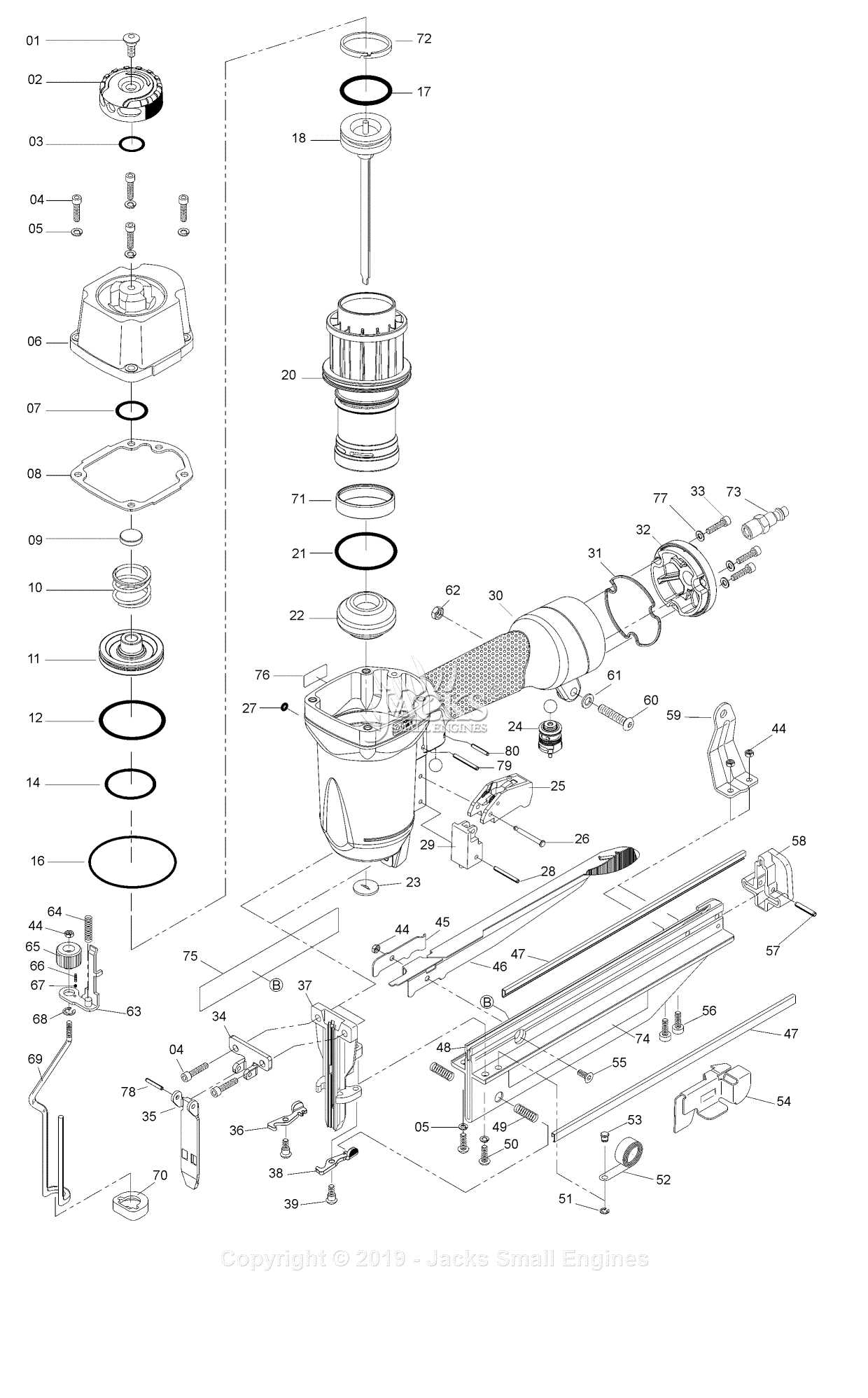 porter cable rn175a parts diagram