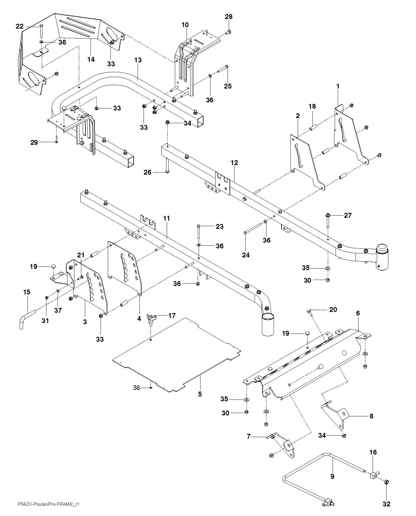 poulan pro lawn mower parts diagram