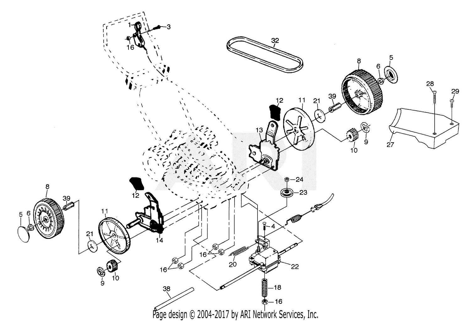 poulan pro lawn mower parts diagram