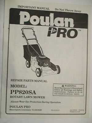 poulan pro lawn mower parts diagram