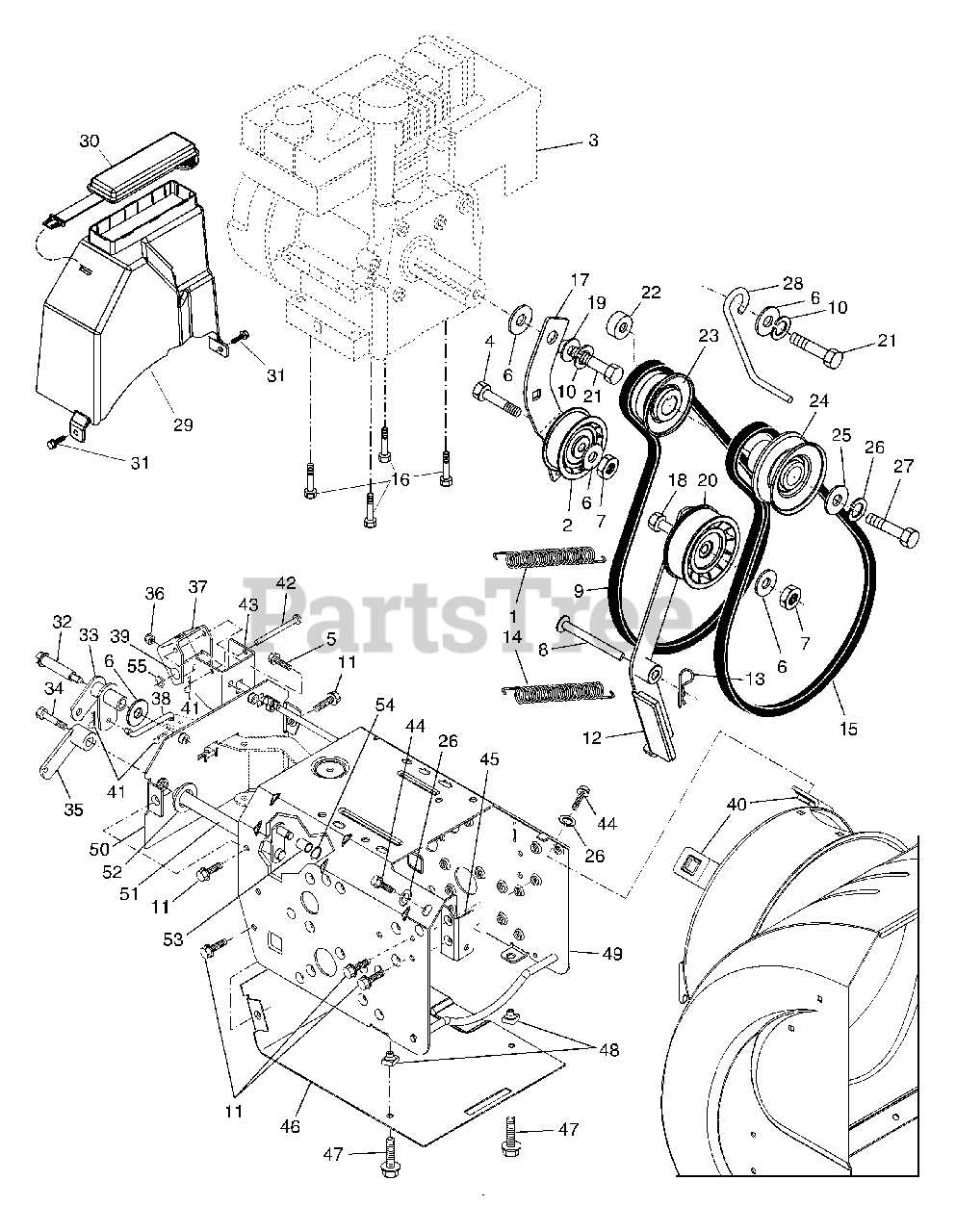 poulan pro snowblower parts diagram