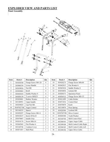 power smart snow blower parts diagram