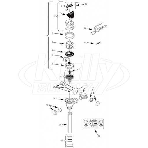 flushometer parts diagram