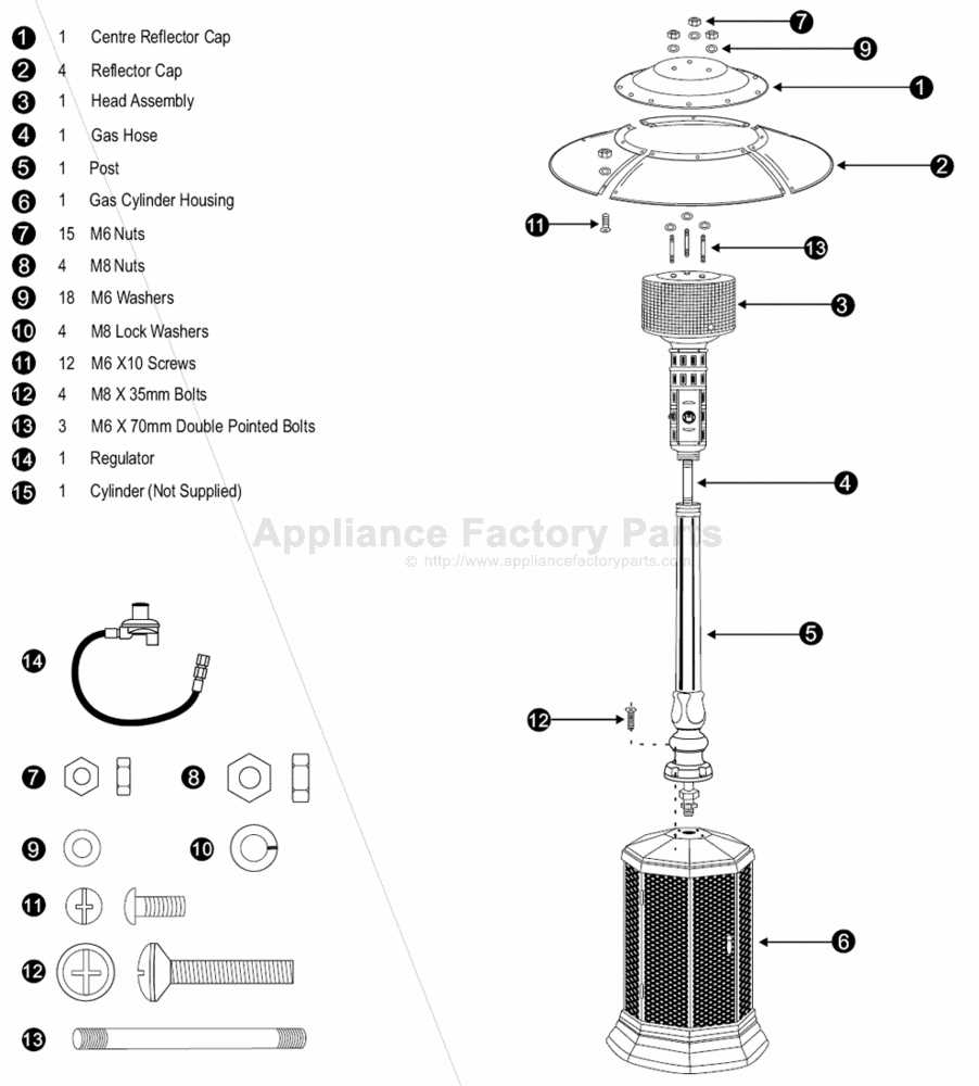 propane heater parts diagram