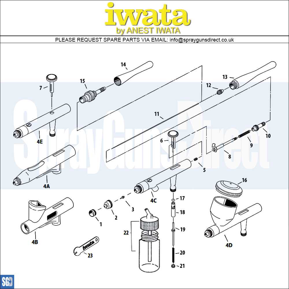 airbrush parts diagram