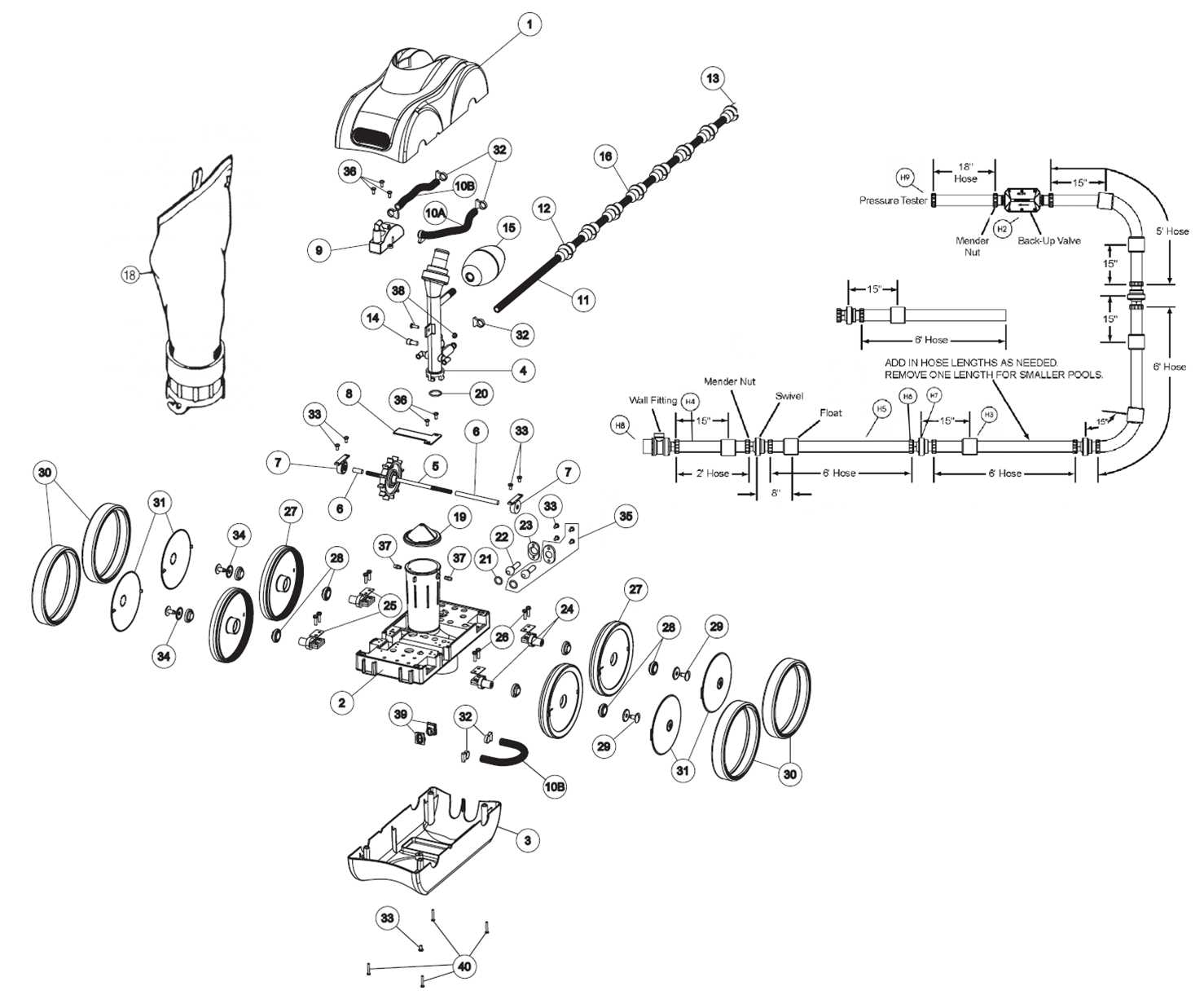 kreepy krauly parts diagram