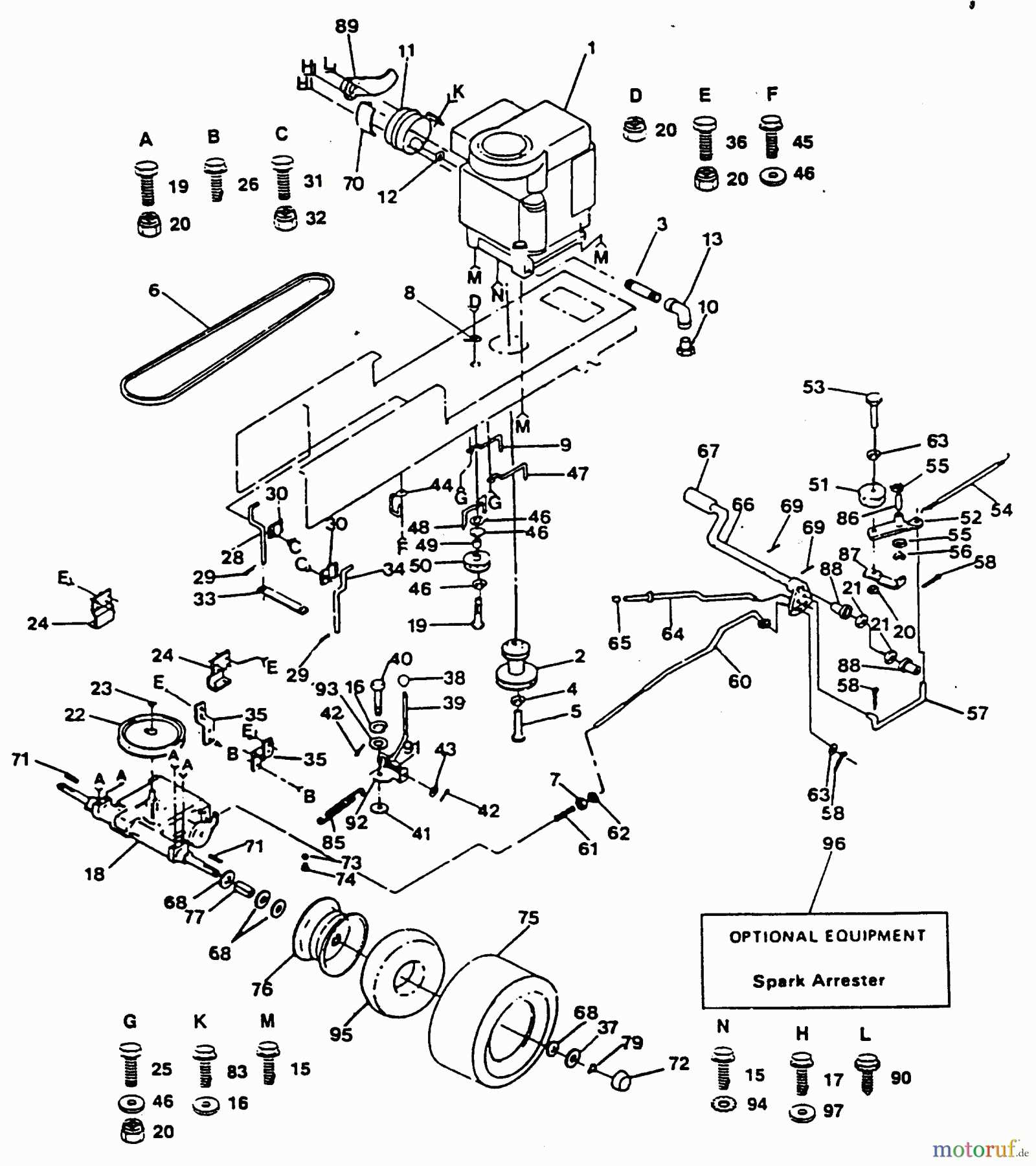 poulan pro lawn mower parts diagram