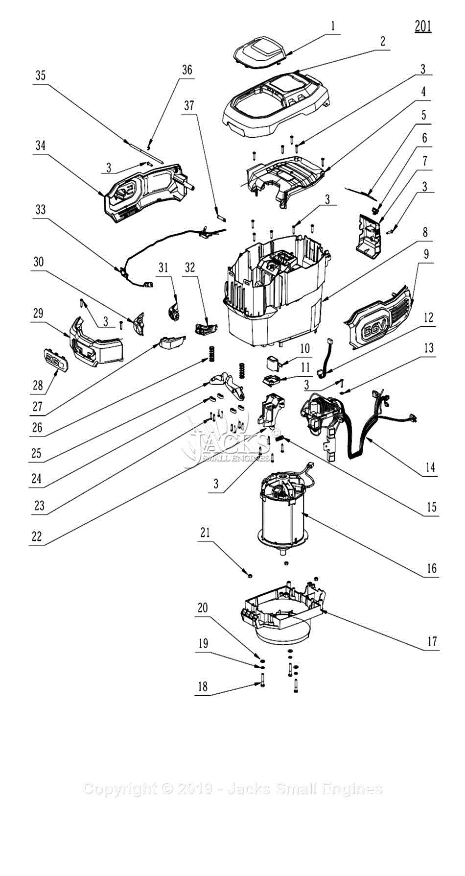 kobalt lawn mower parts diagram