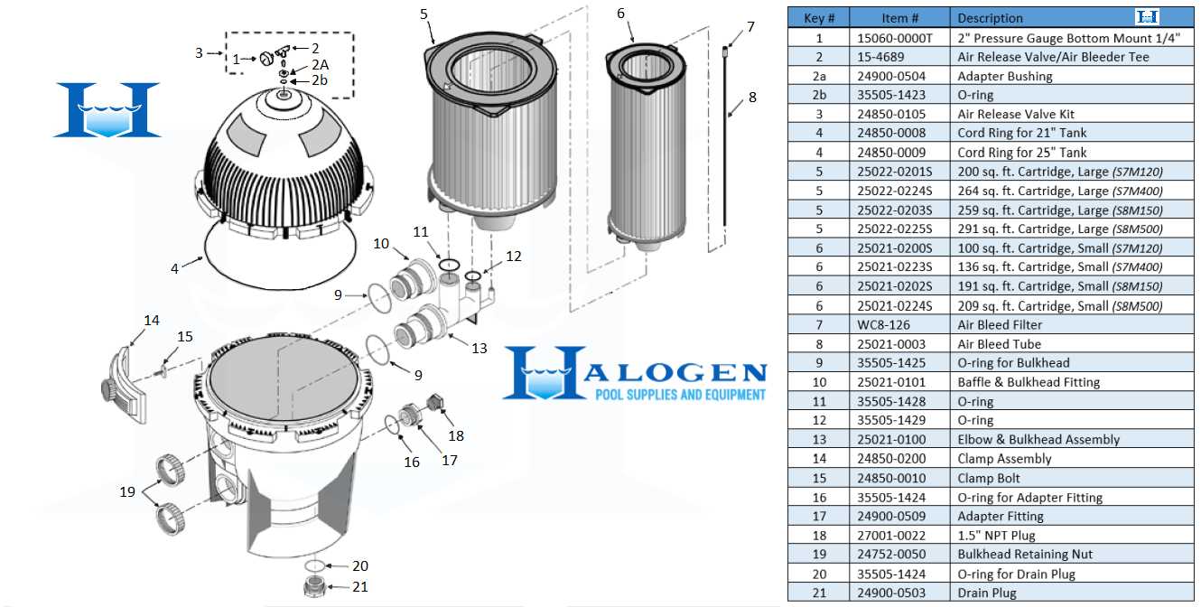 hayward filter parts diagram