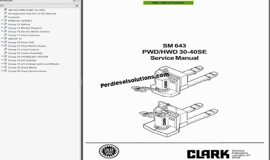 clark forklift parts diagram