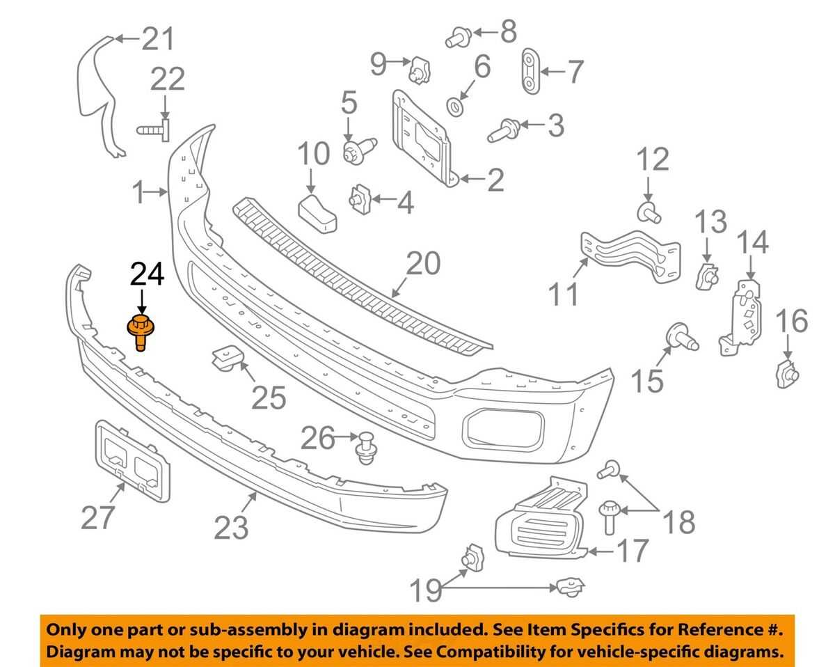 2016 ford f150 front bumper parts diagram