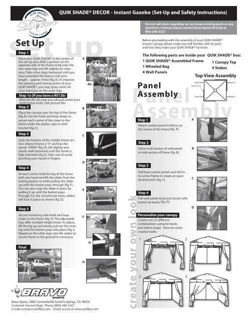 quik shade parts diagram