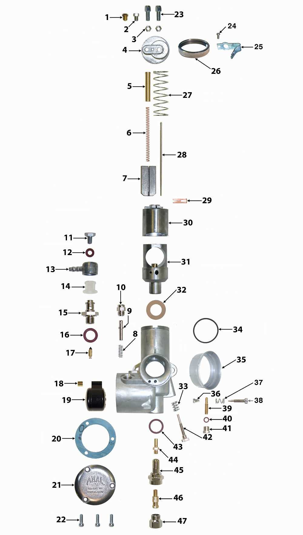 parts of a carburetor diagram