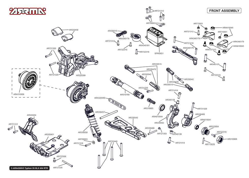 arrma typhon 3s parts diagram